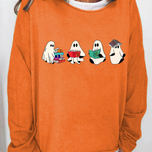 Acotar Ghost Bookish ghost Throne of Glass Book Reader Casual Sweatshirt, JustFashionNow Sweatshirts & Hoodies, color:Orange|size:3XL,