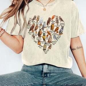 Love Owls Heart Vintage Distressed Shirt, T-shirts, Lilicloth.com