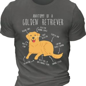 MenвЂ™s Anatomy Of A Golden Retriever Crew Neck Casual Regular Fit T-Shirt, T-shirts, Lilicloth.com