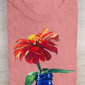 Crew Neck Casual Cotton Loose T-Shirt, T-shirts, Lilicloth.com