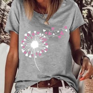 Womens Dandelion Heart Shirts Valentine's Day T-Shirt, T-shirts, Lilicloth.com