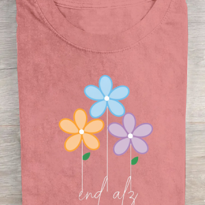 Alzheimers Flowers Cotton T-Shirt, T-shirts, Lilicloth.com