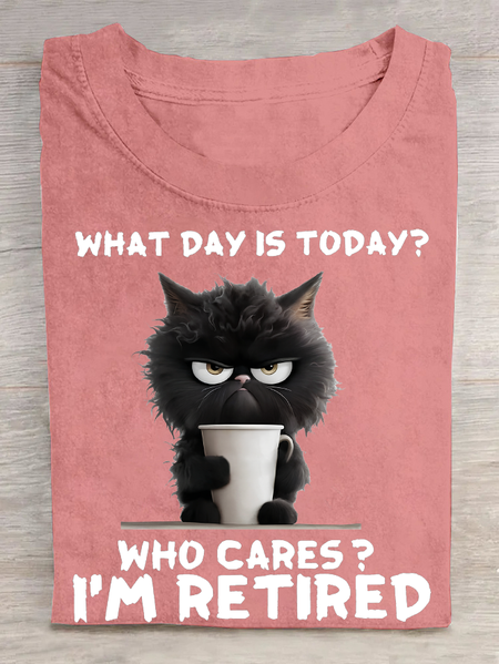 What Day Is Today I'm Retired Cotton T-Shirt, T-shirts, Lilicloth.com