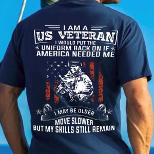 Men I Am A Us Veteran I Would Put The Uniform Back on If America Needed Me Short sleeve T-shirt, T-shirts, Lilicloth.com