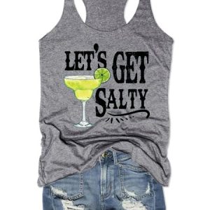 Let’t Get Salty  Margarita Sleeveless Crew Neck Tanks & Camis, Tank Tops, Lilicloth.com