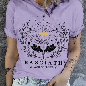 Fourth Wing Romantasy Fantasy Casual Regular Fit Cotton T-Shirt, T-shirts, Lilicloth.com