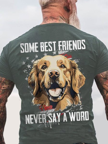 Some Best Friends Never Say A Word GOLDEN RETRIEVER Cotton T-shirt, T-shirts, Lilicloth.com