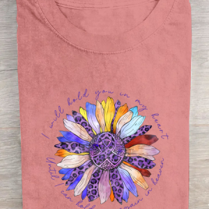 I Will Hold You In My Heart I Can Hold You In Heaven Alzheimer's Awareness Cotton T-Shirt, T-shirts, Lilicloth.com
