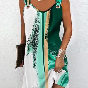 Tie Dye Print Eyelet Sleeveless Casual Dress, women Casual Dresses, ChicMe catalog