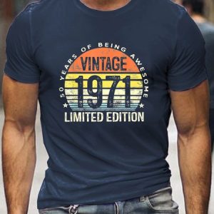 Vintage 1971 Limited Edition 50th Print T-shirt, T-shirts, Lilicloth.com