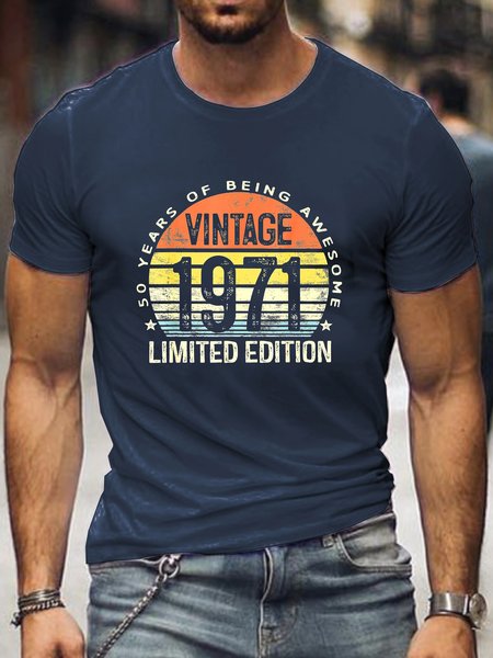 Vintage 1971 Limited Edition 50th Print T-shirt, T-shirts, Lilicloth.com