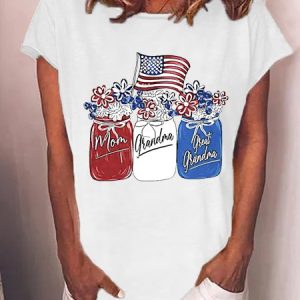 Mom Grandma Great-grandma Independence Day Bottles T-shirt, T-shirts, Lilicloth.com
