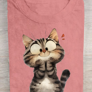 Funny Cat Cotton T-Shirt, T-shirts, Lilicloth.com