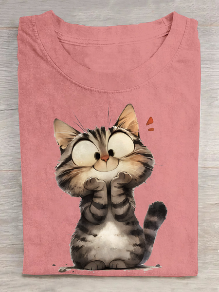 Funny Cat Cotton T-Shirt, T-shirts, Lilicloth.com
