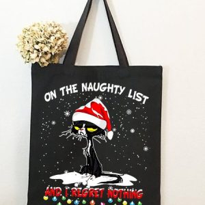 The Naughty Cat Christmas Animal Graphic Shopping Tote, Bags, Lilicloth.com