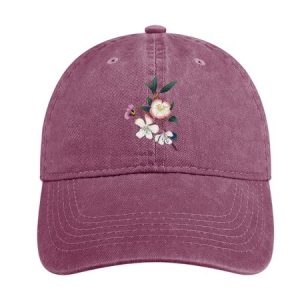 Floral Butterfly Adjustable Denim Hat, Men's Hats, Lilicloth.com