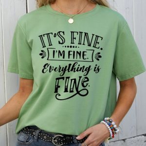 I'm Fine, Everything Is Fine Short Sleeve T-Shirt, T-shirts, Lilicloth.com