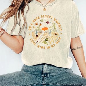 On A Dark Desert Highway Cool Wind In My Hair Vintage Distressed Shirt, T-shirts, Lilicloth.com