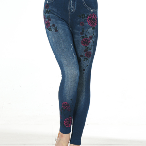 Tight Casual Floral High Elasticity Leggings, Leggings, Lilicloth.com