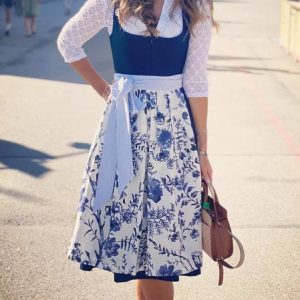 Women's Three Quarter Sleeve Summer Floral Lace Dress V Neck Party Going Out Vintage Midi X-Line Blue, JustFashionNow Formal Dresses, color:Blue|size:XXL,