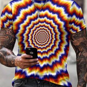 Mens 3D Print Casual Short Sleeve T-Shirt, T-shirts, Lilicloth.com