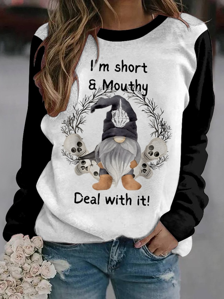 Women's Crew Neck Halloween (pumpkin) Casual Spring/Fall Long Sleeve Sweatshirt, JustFashionNow Sweatshirts & Hoodies, color:Black|size:4XL,