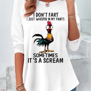Women's Long Sleeve Tee T-shirt Spring/Fall Turkey Printing Jersey Crew Neck Daily Going Out Vintage Top, JustFashionNow T-Shirts, color:White|size:XXL,
