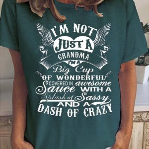 Casual Text Letters Crew Neck Short Sleeve T-shirt, T-shirts, color:Dark Green|size:3XL, catalog Noracora shop