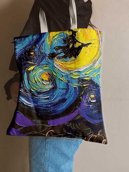 Halloween Full Print Painting Shopping Tote, Bags, Lilicloth.com