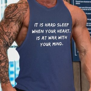 It Is Hard Sleep Funny Saying Crew Neck Top, Tank Tops, Lilicloth.com