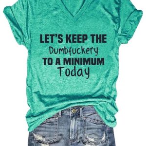 Funny Print Casual V Neck T-Shirt, T-shirts, Lilicloth.com