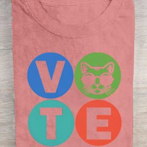 Vote Like A Childless Cat Lady  Cotton T-shirt, T-shirts, Lilicloth.com