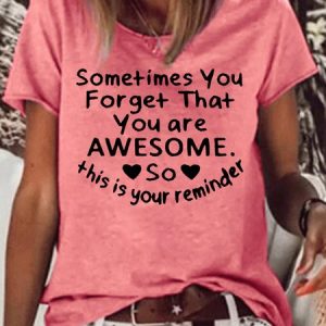Womens Inspirational Encouragement Letter Short Sleeve T-Shirt, T-shirts, Lilicloth.com