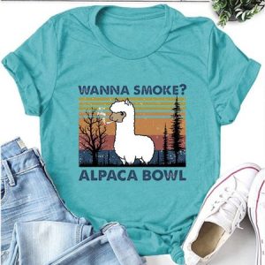 Wanna Smoke? Alpaca Bowl Graphic Tee, T-shirts, Lilicloth.com