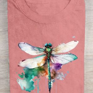 Dragonfly Loose Casual T-Shirt, T-shirts, Lilicloth.com