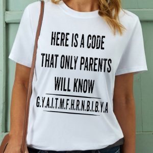 Women Funny Here is a code that only parents will know gyaitmfhrnbibya Simple Loose Crew Neck T-Shirt, T-shirts, Lilicloth.com