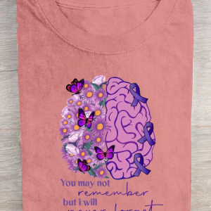 You May Not Remember I Will Never Forget Alzheimer Awareness Cotton T-Shirt, T-shirts, Lilicloth.com