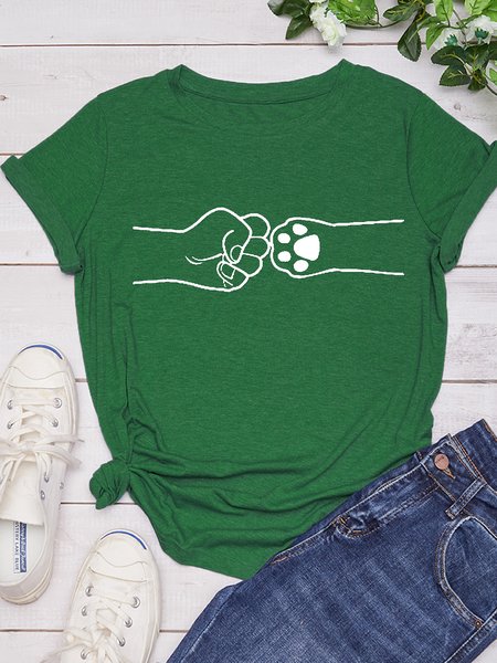 Fistbump And Paw Dog Lover Short sleeve Top, T-shirts, Lilicloth.com