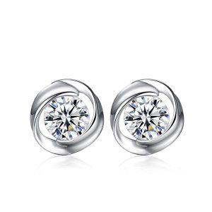 Earrings - Italo Classic Created White Sapphire Stud Earrings, Apparel & Accessories, Italo jewelry - Online Catalog