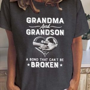 Grandma & Grandson A Bond That Can't Be Broken T-Shirt, T-shirts, Lilicloth.com