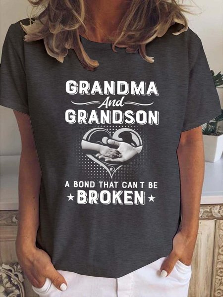 Grandma & Grandson A Bond That Can't Be Broken T-Shirt, T-shirts, Lilicloth.com
