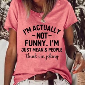 Funny Cotton Blends Loosen Casual Short Sleeve T-Shirt, T-shirts, Lilicloth.com