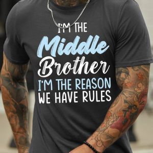 Lilicloth X Abu Gift For Brother I'm The Middle Brother Mens T-Shirt, T-shirts, Lilicloth.com