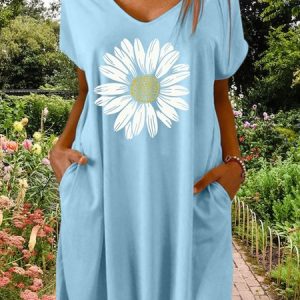 Women's Flower Print Casual Dress, Dresses, Lilicloth.com