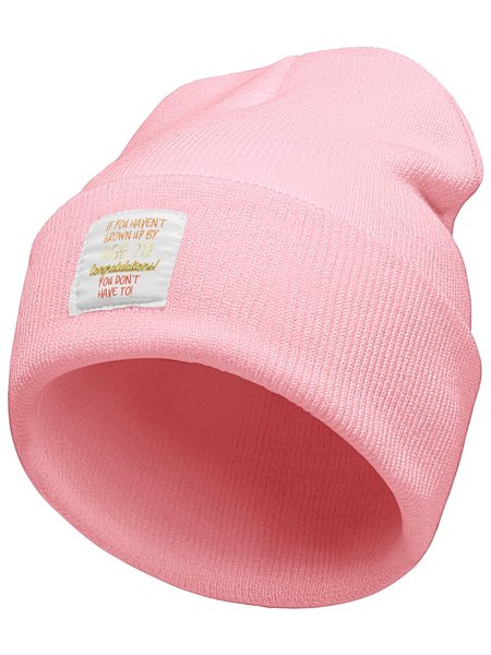 If You Haven't Grown Up By Age 70 Congratulations You Don't Have To Funny Text Letter Beanie Hat, Hats, Lilicloth.com