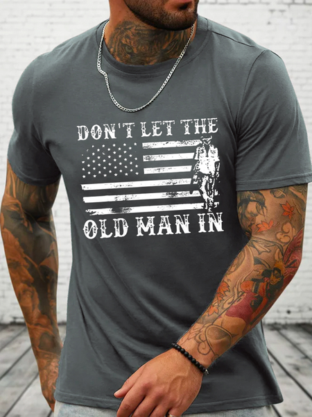 Casual Loose Cotton Flag T-Shirt, T-shirts, Lilicloth.com