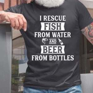 Mens Beer Fishing Humor Fisherman Short Sleeve T-Shirt, T-shirts, Lilicloth.com