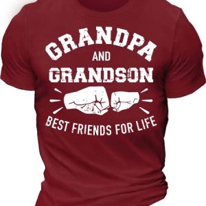 MenвЂ™s Grandpa And Grandson Best Friends For Life Crew Neck Casual T-Shirt, T-shirts, Lilicloth.com
