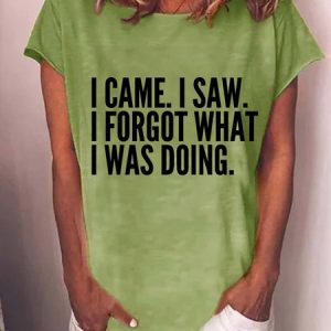 I Forgot What I Was Doing Funny Crew Neck T-Shirt, T-shirts, Lilicloth.com