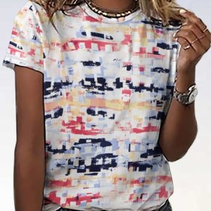 WomenвЂ™s Abstract Graphic Casual T-Shirt, T-shirts, Lilicloth.com